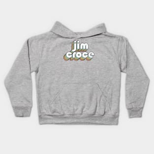 Jim Croce - Retro Rainbow Letters Kids Hoodie